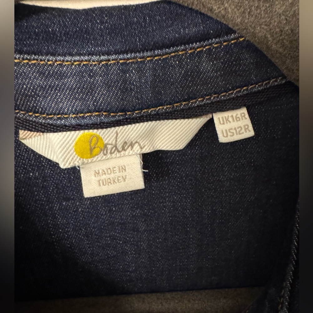 Boden Dark Blue Denim button down dress with pockets - Picture 3 of 3